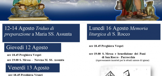 Programma religioso della Festa dell'Assunta e S. Rocco